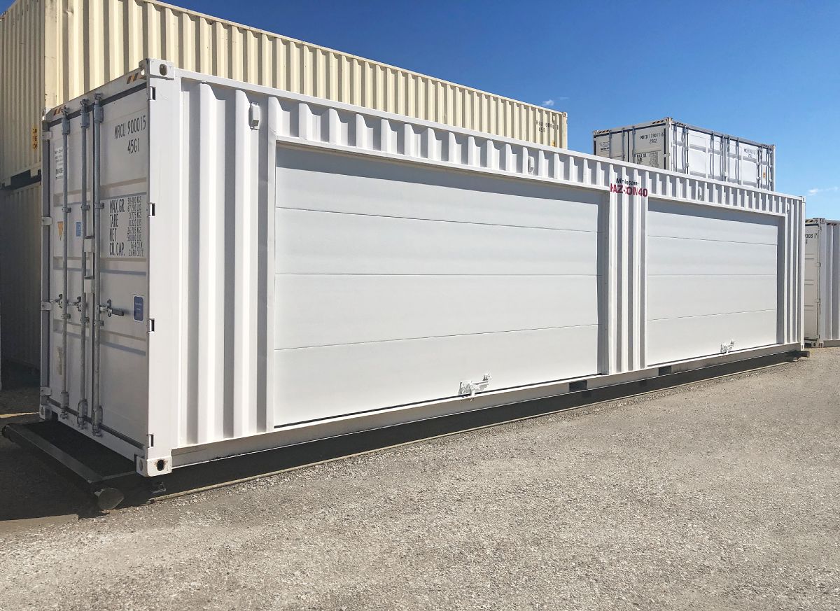 40’HC HAZCON Containment unit w/ Overhead doors - Backstorage Containers